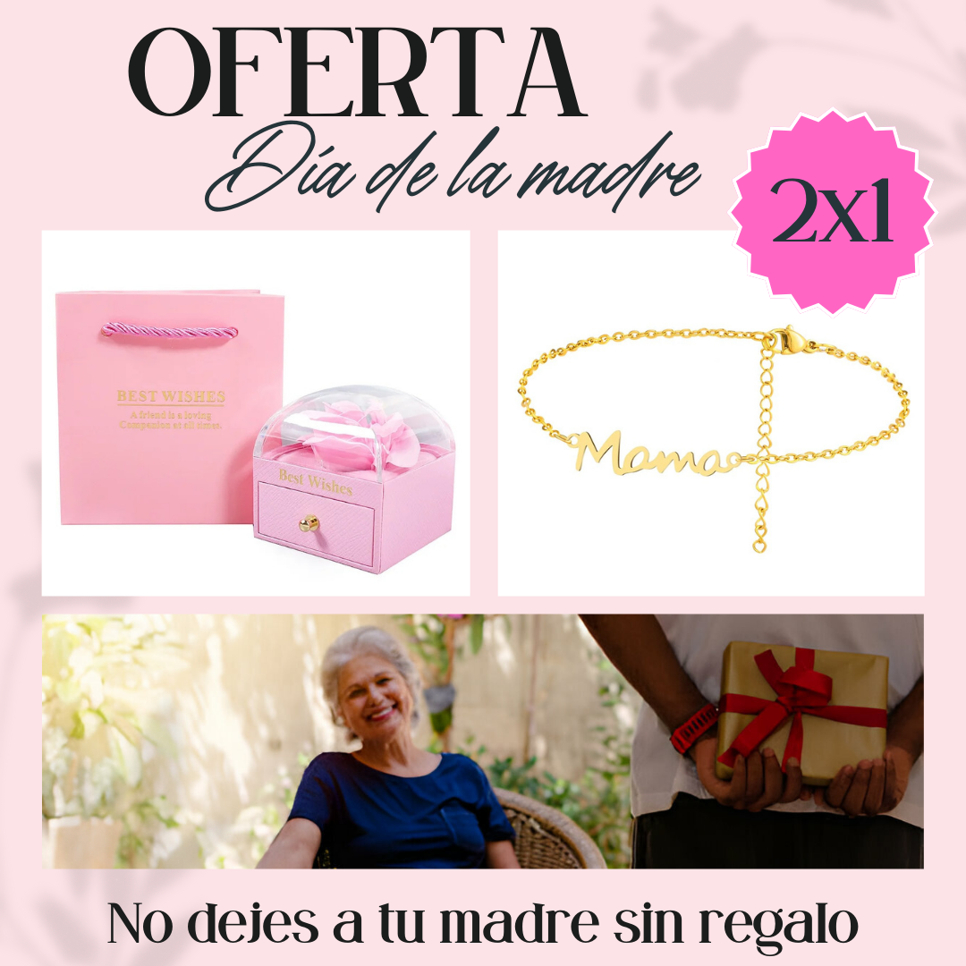 Pulsera MAMÁ+Joyero Rosa Perfumada - ¡¡OFERTA DÍA DE LA MADRE!!